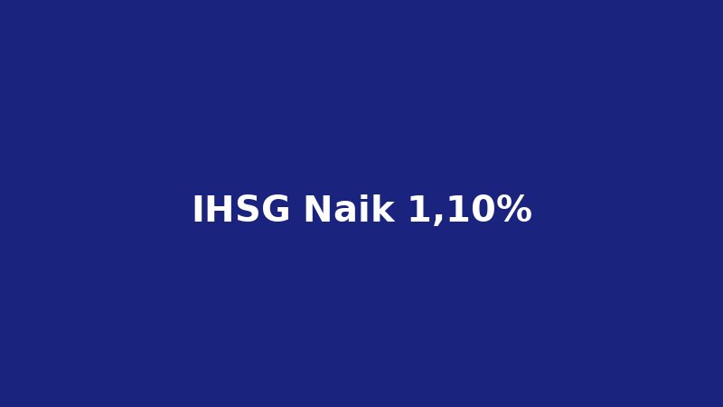 IHSG Tutup Mingguan dengan Kenaikan 1,10% Dipicu Sektor Keuangan dan Kesehatan